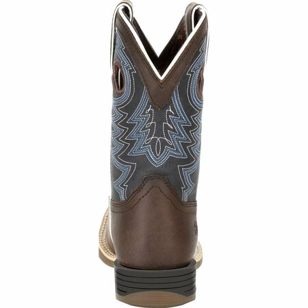 Durango Lil' Rebel Pro Big Kid's Blue Western Boot, BELGIAN BROWN/DENIM BLUE, M, Size 5.5 DBT0218Y